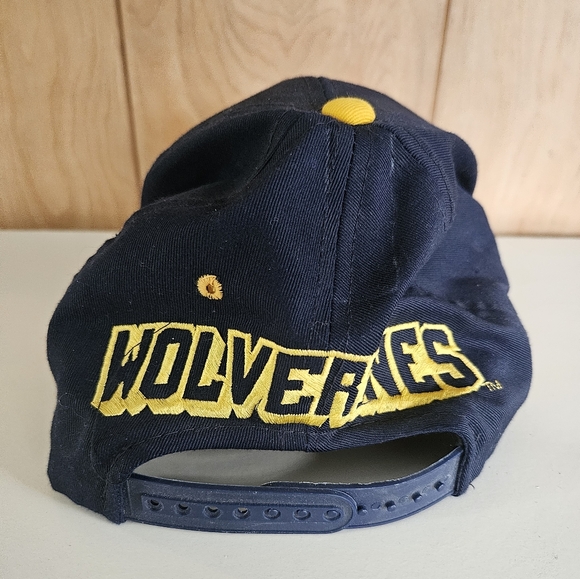 Michigan Wolverines Vintage Cap Boy Block Letter Snapback Hat In Blue OSFA - Picture 3 of 7